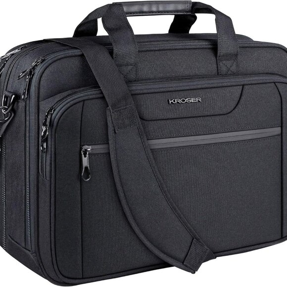 LaptopBag Expandable Laptop Briefcase Fits Up to 17.3Inch Laptop Water-Repellent - Picture 1 of 7